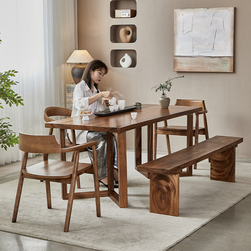 高端南美胡桃木实木茶桌椅组合简约现代大板泡茶桌办公室家用茶台,住宅家具,家用茶台/茶桌,淘宝优惠券,粉丝福利购,淘宝优惠卷