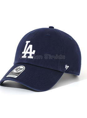 47brand帽软顶全棉水洗藏青色LA棒球帽出游情侣圆顶NY显脸小鸭舌