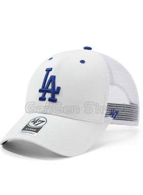 47brand MVP硬顶字母LA棒球帽钓鱼网眼户外透气显脸小遮阳鸭舌帽