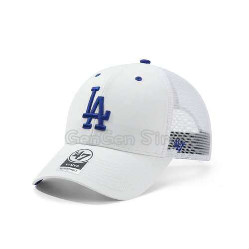 47brand MVP硬顶字母LA棒球帽钓鱼网眼户外透气显脸小遮阳鸭舌帽