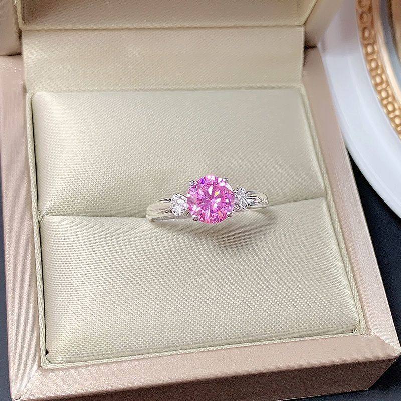 S925银镶嵌超闪粉钻高碳钻调节指环女精美时尚大气少女求婚戒指,饰品/流行首饰/时尚饰品新,戒指/指环,淘宝优惠券,粉丝福利购,淘宝优惠卷