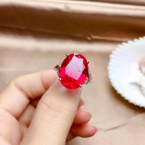 鸽血红红宝石简约时尚结婚礼物女