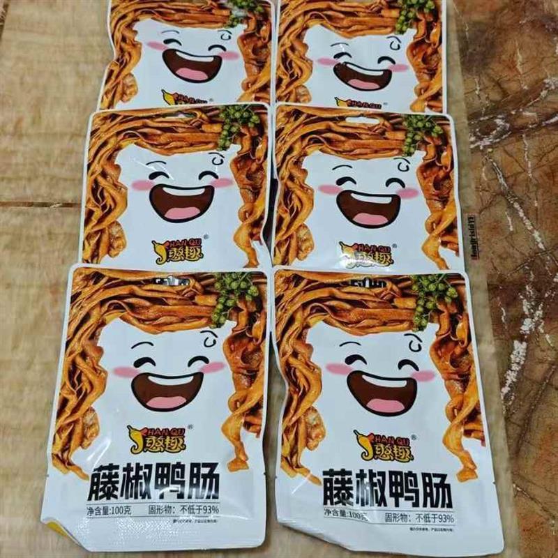 新日期憨趣藤椒鸭肠湖南特色新鲜香辣解馋开袋即食卤味休闲零食
