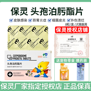保灵沃贝舒头孢泊肟酯片猫狗宠物消炎药感冒鼻支细菌皮肤泌尿炎症