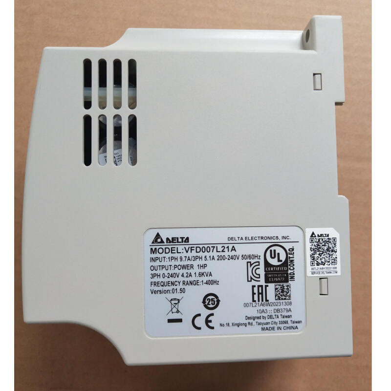 拆机装柜充新台达变频器L系列0.75KW，220V供电 VFD007L21A-封面