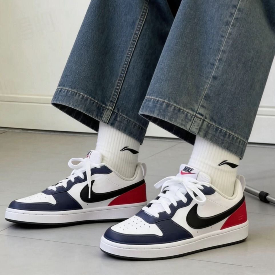 NikeCourt Borough Low正品低帮板鞋白蓝红黑曜石通勤鞋男女同款