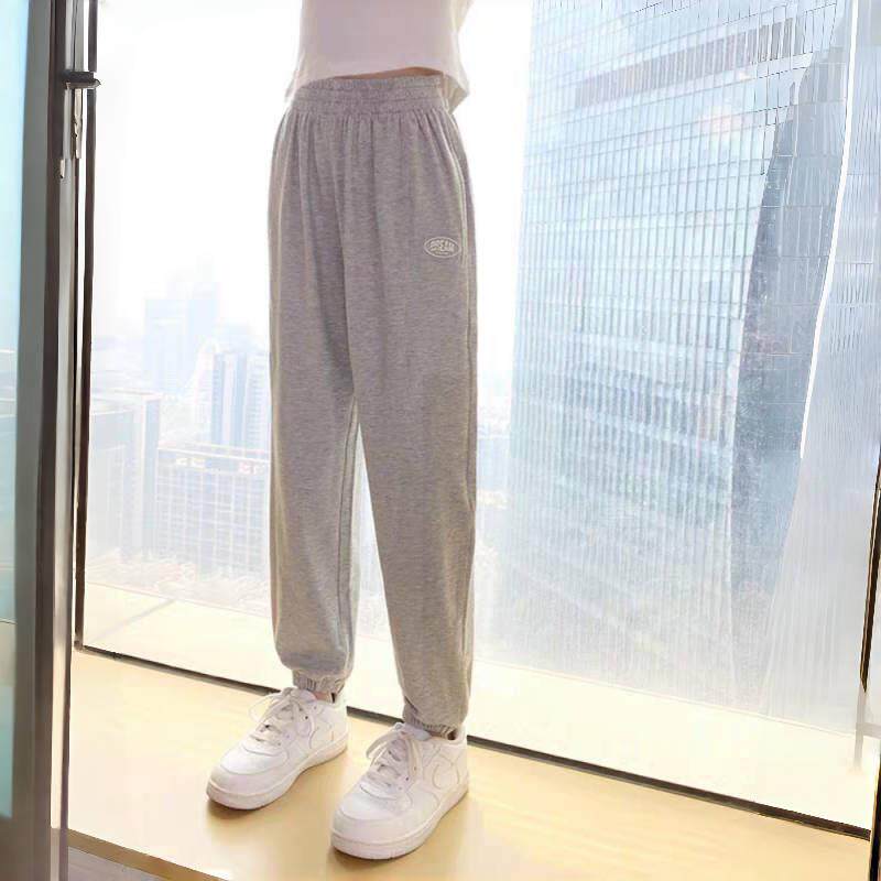 女童夏季裤子纯棉薄款2025新款夏装运动裤宽松儿童休闲裤束脚裤