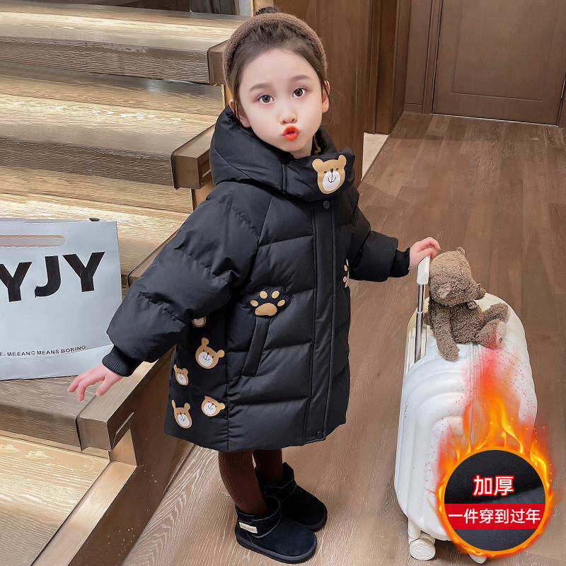 女童羽绒棉服冬季2024新款洋气儿童加厚超好看女宝宝冬装外套棉袄