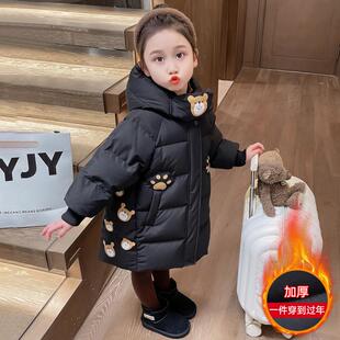 女童羽绒棉服冬季2024新款洋气儿童加厚超好看女宝宝冬装外套棉袄