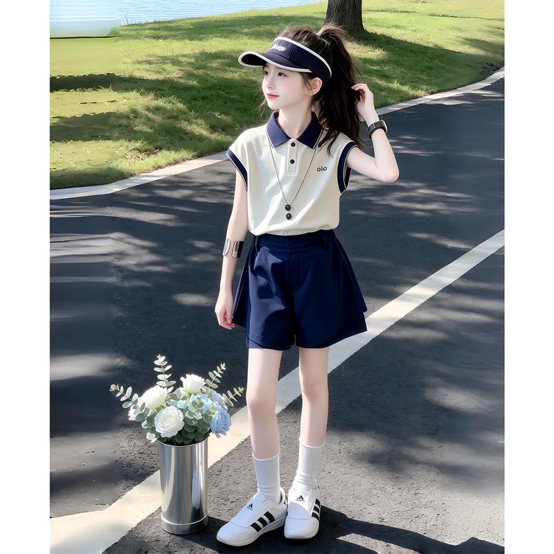 女童套装2026新款女孩大童运动短裤两件套儿童洋派时髦巨好看夏装