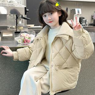 女童棉衣冬装2025新款儿童洋气加绒羽绒棉服冬季女孩棉袄韩版外套