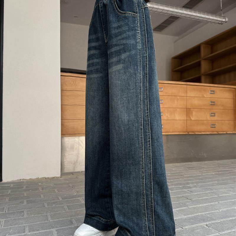 女童裤子春秋2025新款儿童直筒牛仔裤中大童初中生阔腿裤休闲长裤