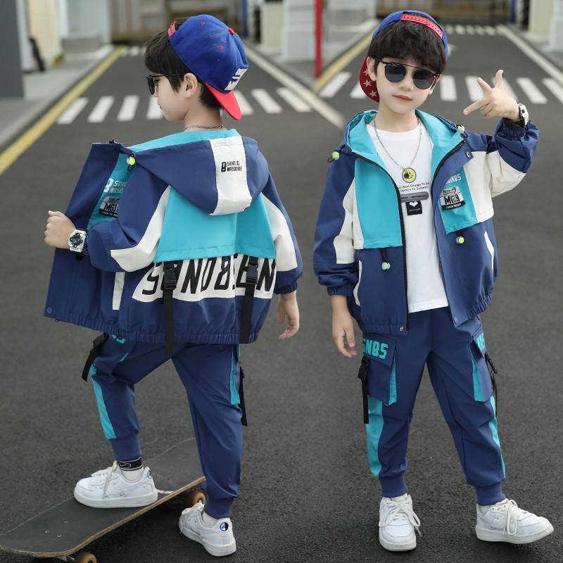 男装男童秋装套装2026春秋新款儿童6帅气7男孩8连帽9衣服13岁潮装