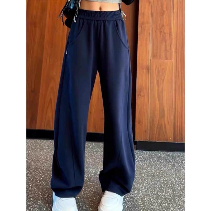 女童裤子冬季2024新款大儿童秋冬香蕉弯刀裤女孩加绒阔腿运动卫裤