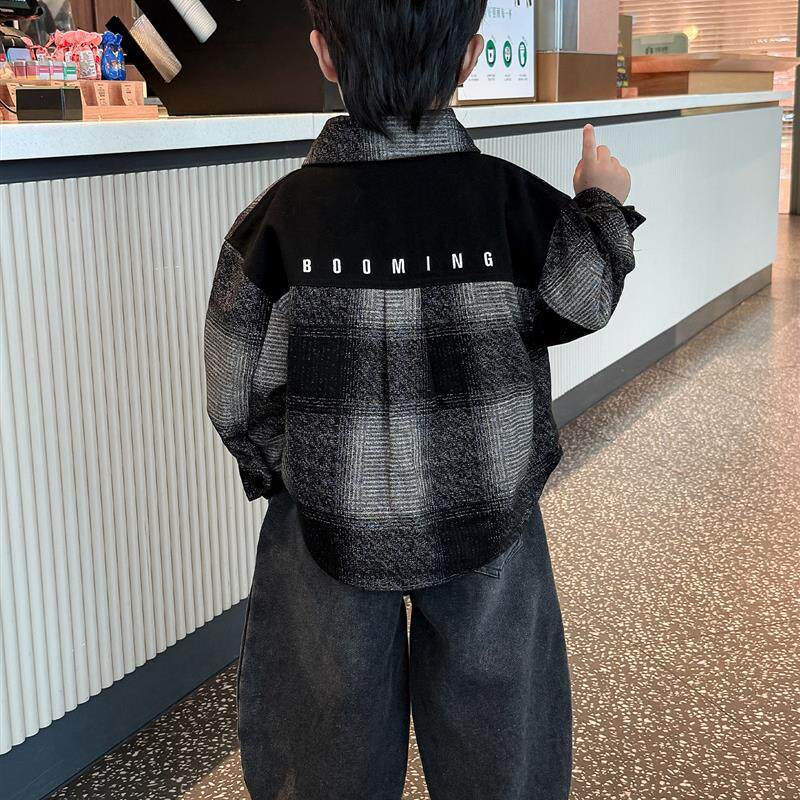 男童加绒套装2025新款冬装儿童夹棉衣服牛仔裤外套男孩加厚两件套