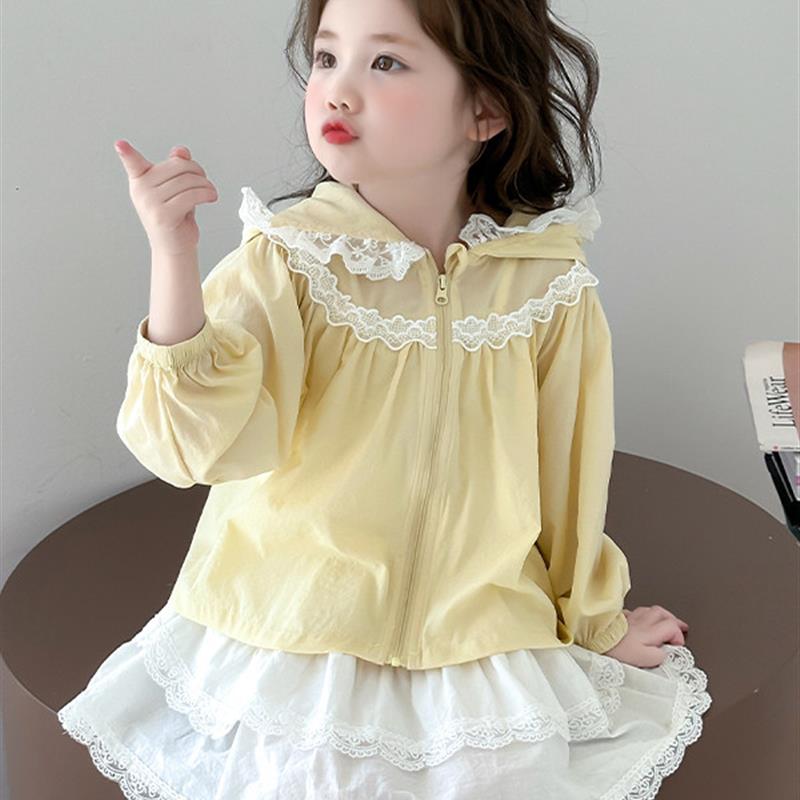 女童防晒衣夏季2026新款小童轻薄透气薄款连帽洋气夏装女宝宝外套