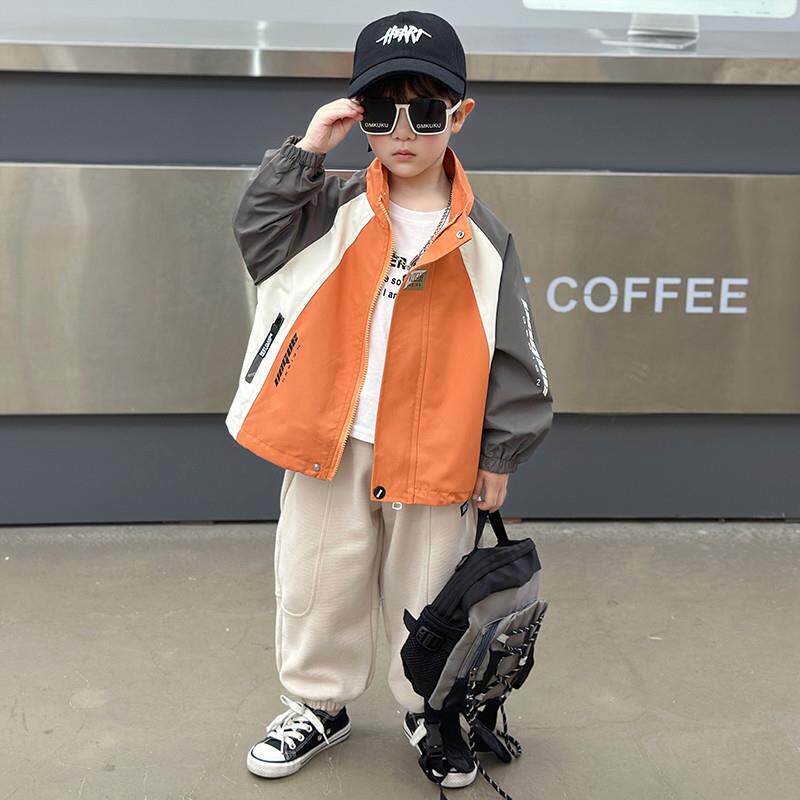 男童春装外套2025新款洋气宝宝风衣春秋季夹克上衣儿童薄款机车服