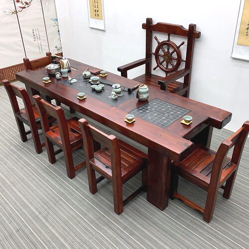 老船木茶桌桌椅组合功夫客厅茶几实木家用中式办公室茶台套装一体