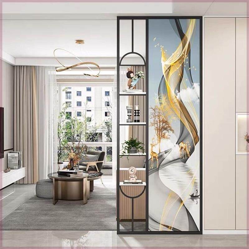 钢化玻璃网红屏风客厅隔断入户走廊过道玄关装饰遮挡轻奢现代简约
