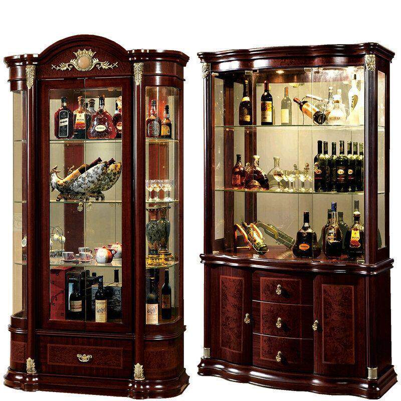 欧式酒柜客厅装饰柜红酒柜子餐边柜美式酒柜双门储物柜靠墙展示柜