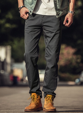 美式覆古直筒休闲 裤男夏季薄款灰色工装长裤男士2025裤子牛仔裤