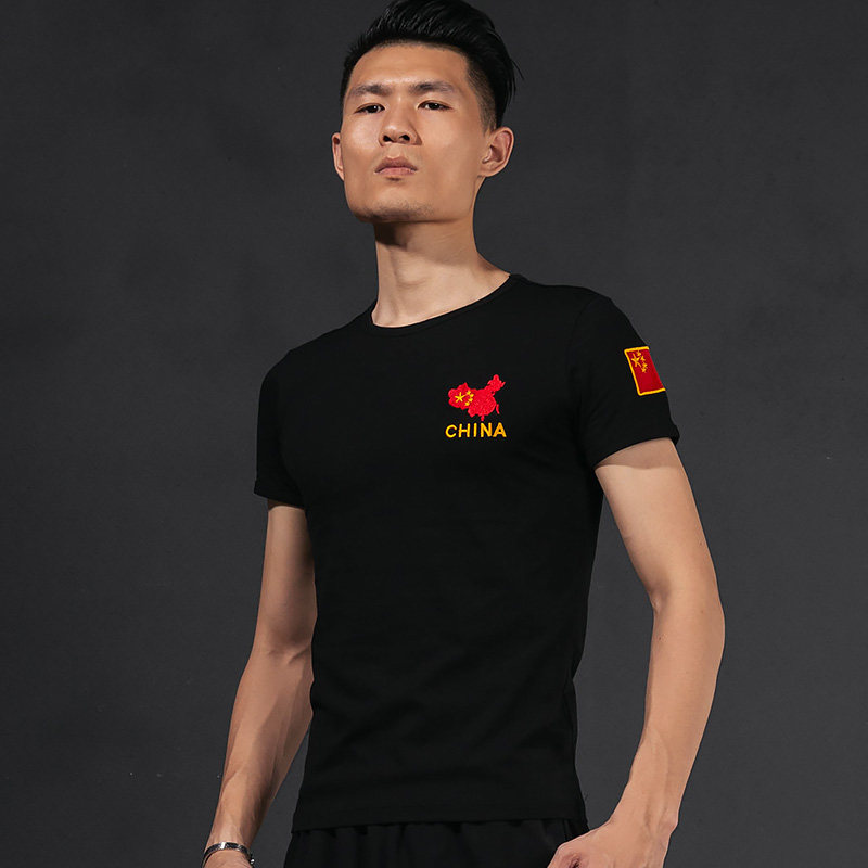 刺绣中国男t恤 战友聚会定制短袖 特种兵爱国风体恤