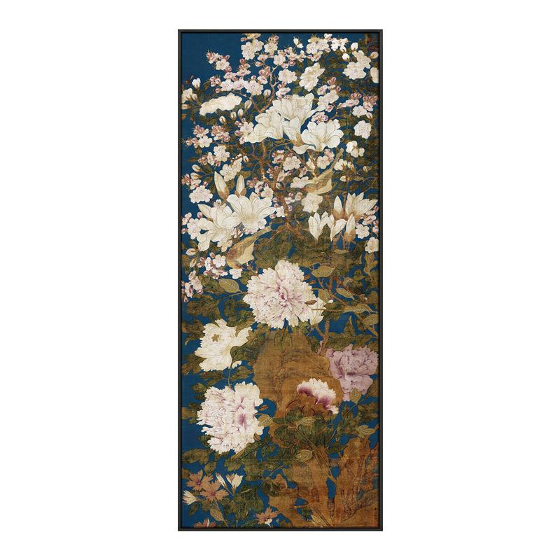 新中式餐馆走廊过道背景墙装饰画酒店餐厅玉堂富贵玄关挂画中古风