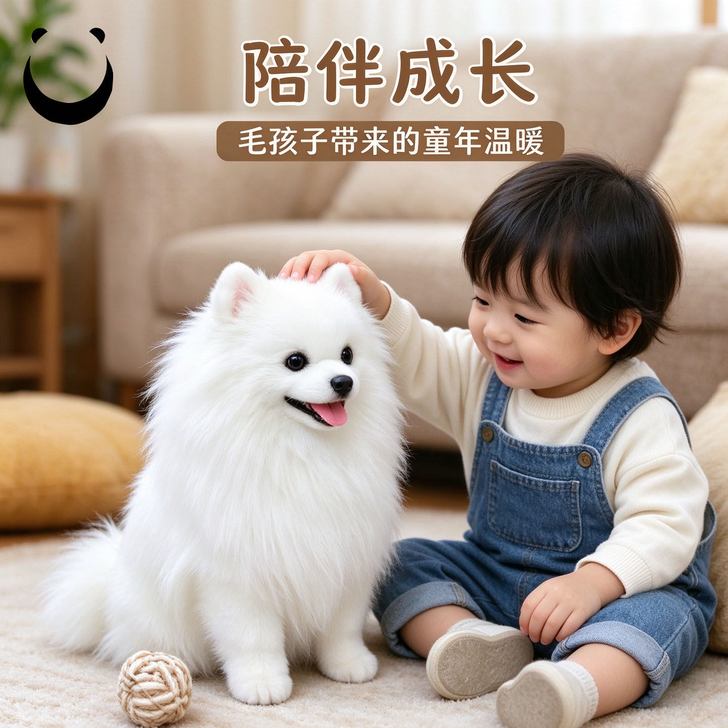 仿真狗动物玩偶模型摆件白色博美模特玩具拍照道具展厅静态装饰品