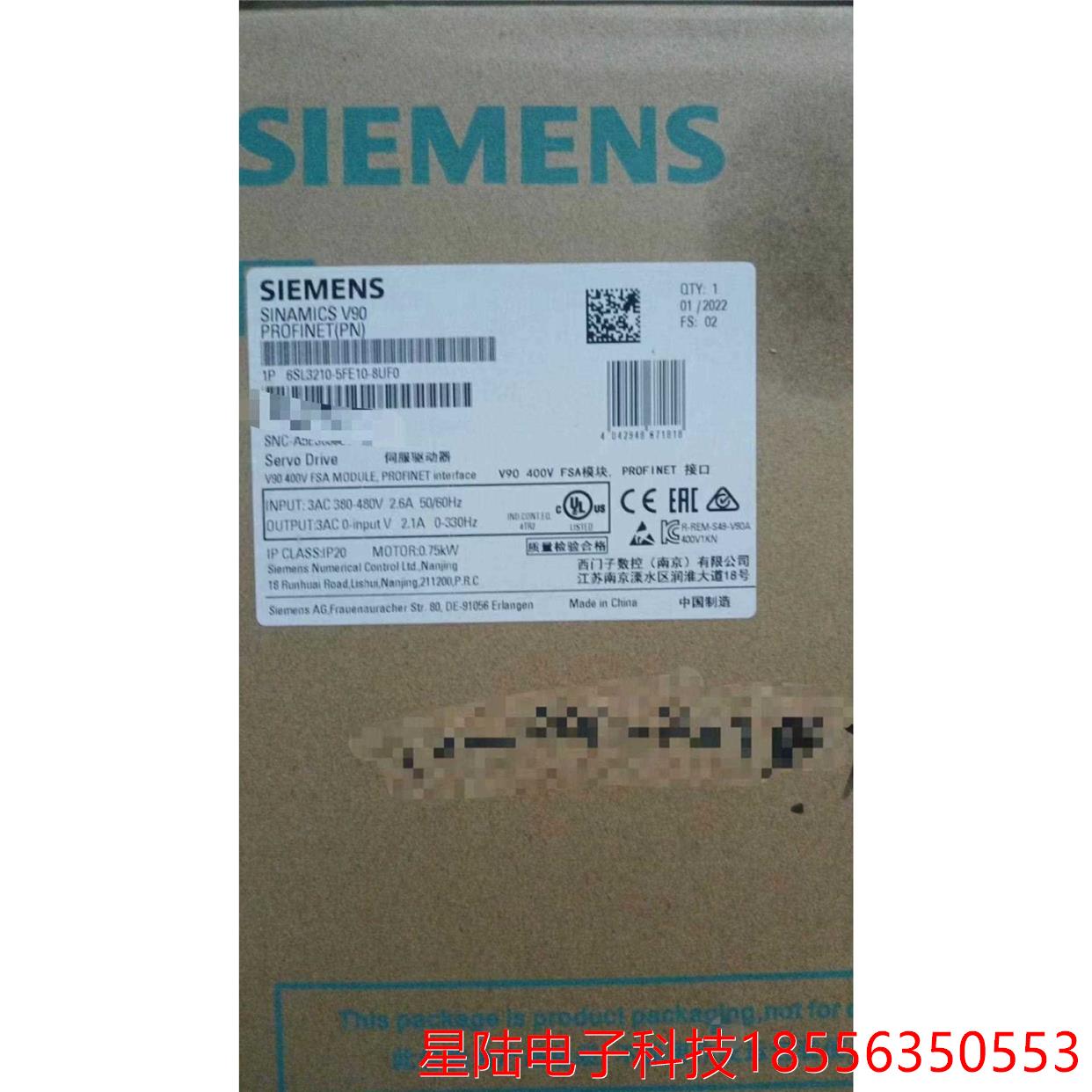 新6SL3210-5FE10-8UF0 22年保内0.75K
