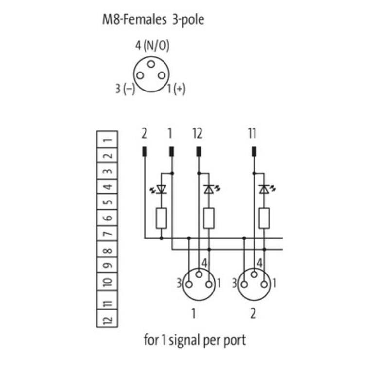 8000-80001-0000000 MURR Exact8, 10xM8, 3-pole, basic housing