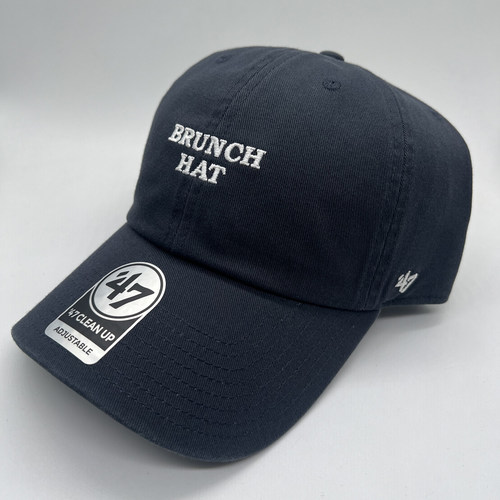47brand男女同款BRUNCH HAT黑色棒球帽夏季可调节软顶水洗鸭舌帽