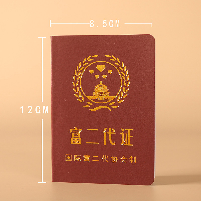 富二代证趣味搞笑证书暖宝证暖男初中生送朋友恶搞礼物期末纪念品