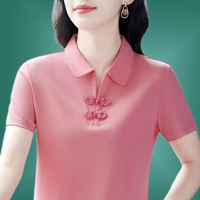 减龄短袖t恤女洋气polo衫简约