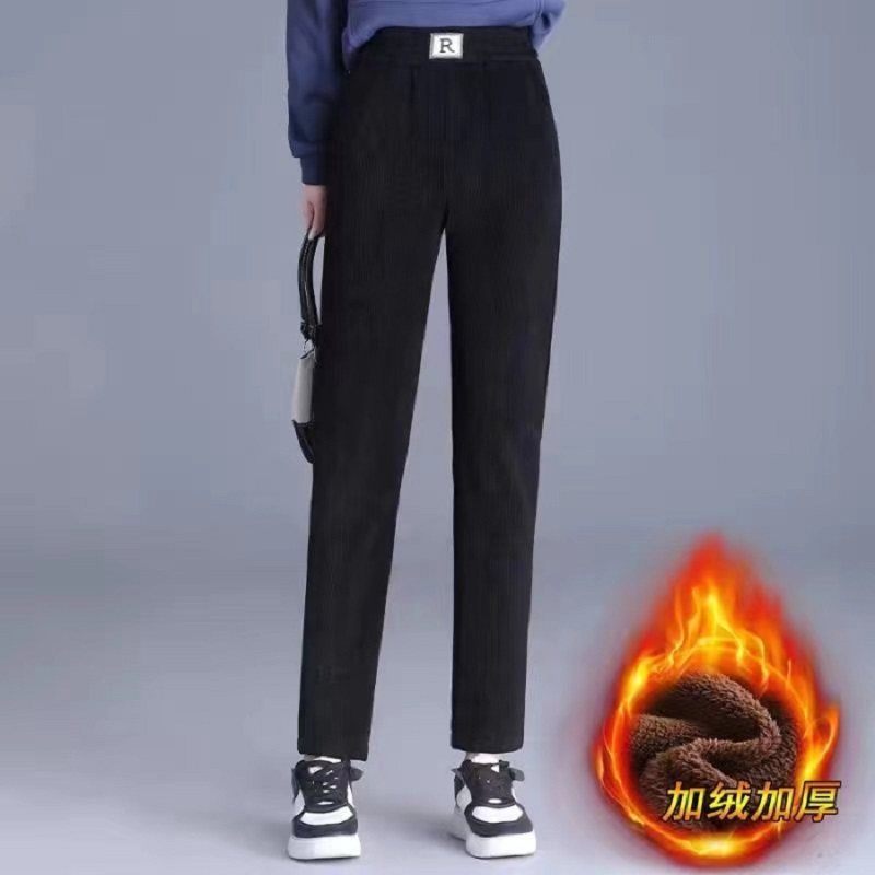 加绒加厚女裤冬季2025新款中年妈妈灯芯绒裤子松紧腰哈伦裤保暖长,女装/女士精品,休闲裤,淘宝优惠券,粉丝福利购,淘宝优惠卷