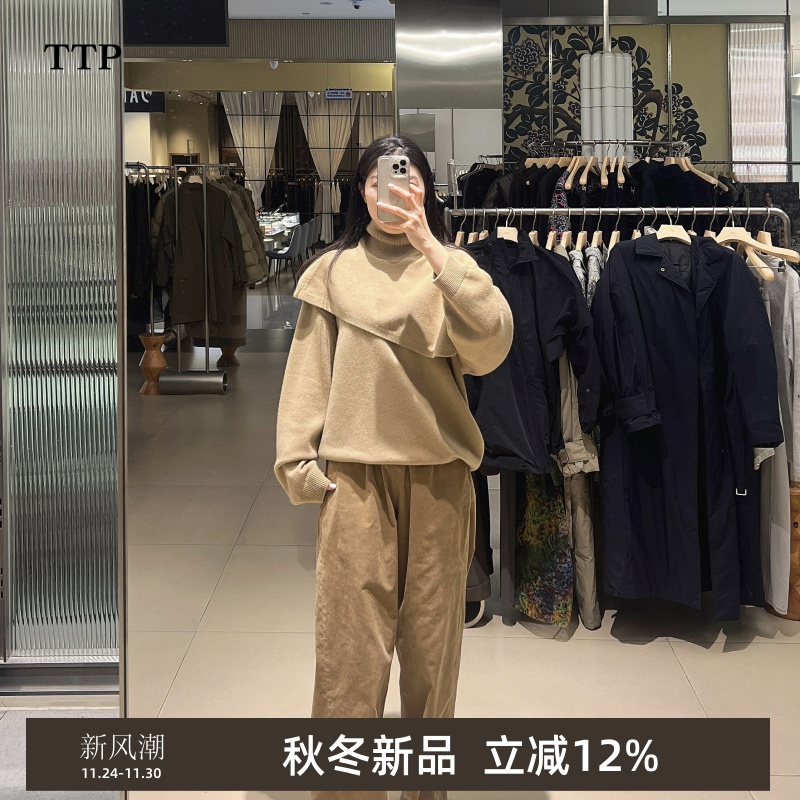 新品毛针织衫高领套头