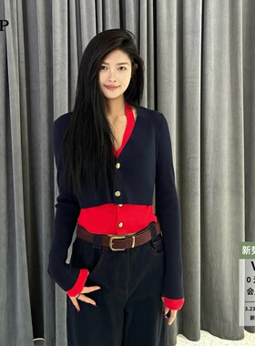 ariose艾诺丝单官方旗舰店正品2026春款拼色假两件针织衫BR801144