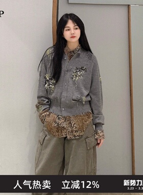 【东方非遗】TTP家奥特莱斯商场同款2025秋新针织开衫女TT8311090
