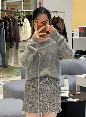 ariosea艾诺丝单官方旗舰店2026春款绑带收腰针织衫毛衣BR801199