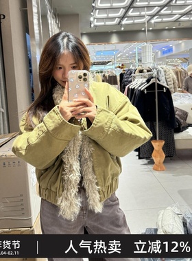 TTP家奥特莱斯商场同款2025冬新品羽绒服羊毛毛领夹克TT0C20850