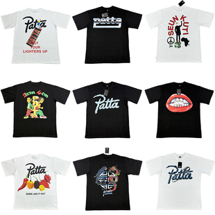 T恤tee 高街休闲宽松男女情侣半袖 PATTA美式 字母印花小众联名短袖