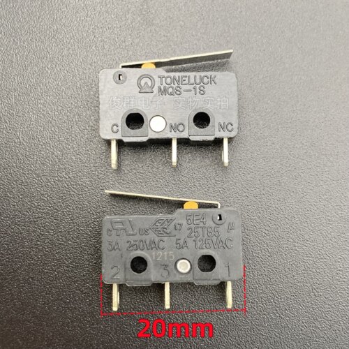 台湾惠达Toneluck MQS-1S微动开关带柄3脚行程复位按键轻触点按钮