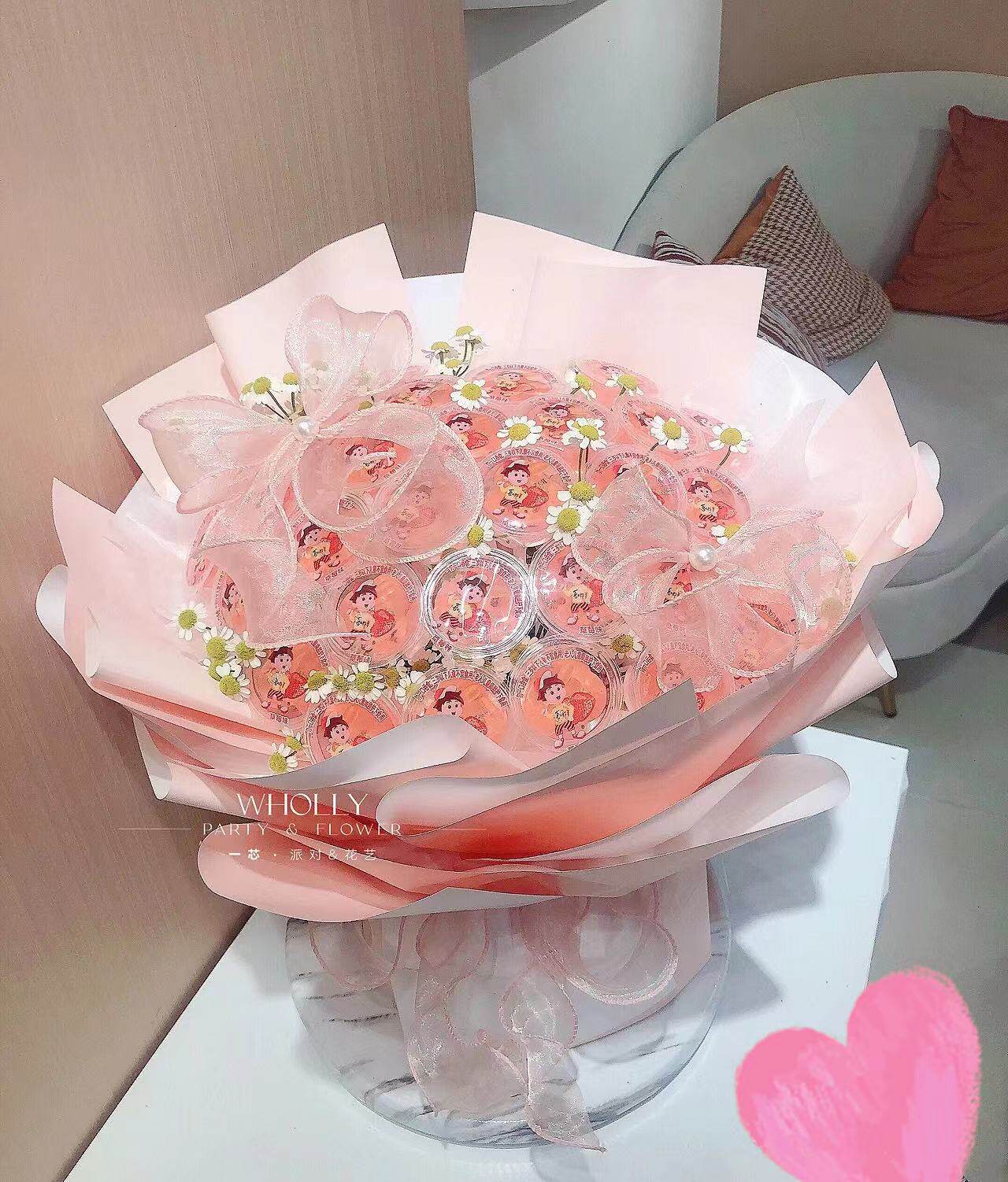 网红果冻花束水果棒棒糖水果荔枝花束diy材料包制作花托手工工具