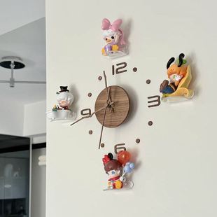 高级创意盲盒展示时钟DIY材料包钟表挂钟客厅手办收纳展示架上墙