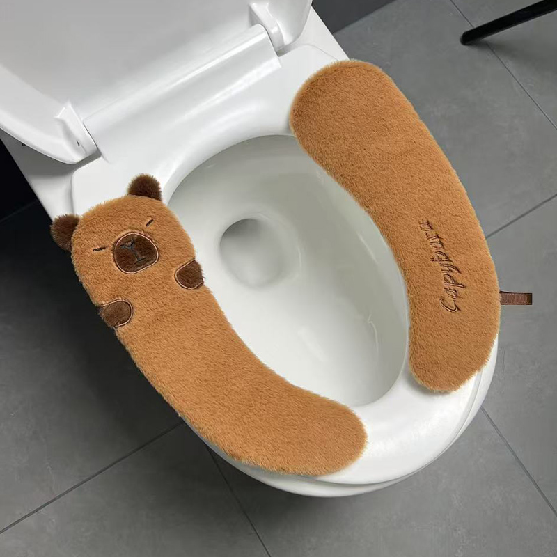 卡皮巴拉马桶坐垫家用新款坐便垫防水秋冬季马桶垫圈贴坐便器垫子