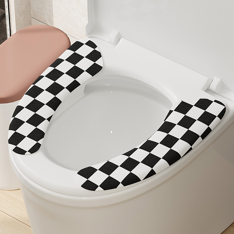 棋盘格马桶坐垫四季通用