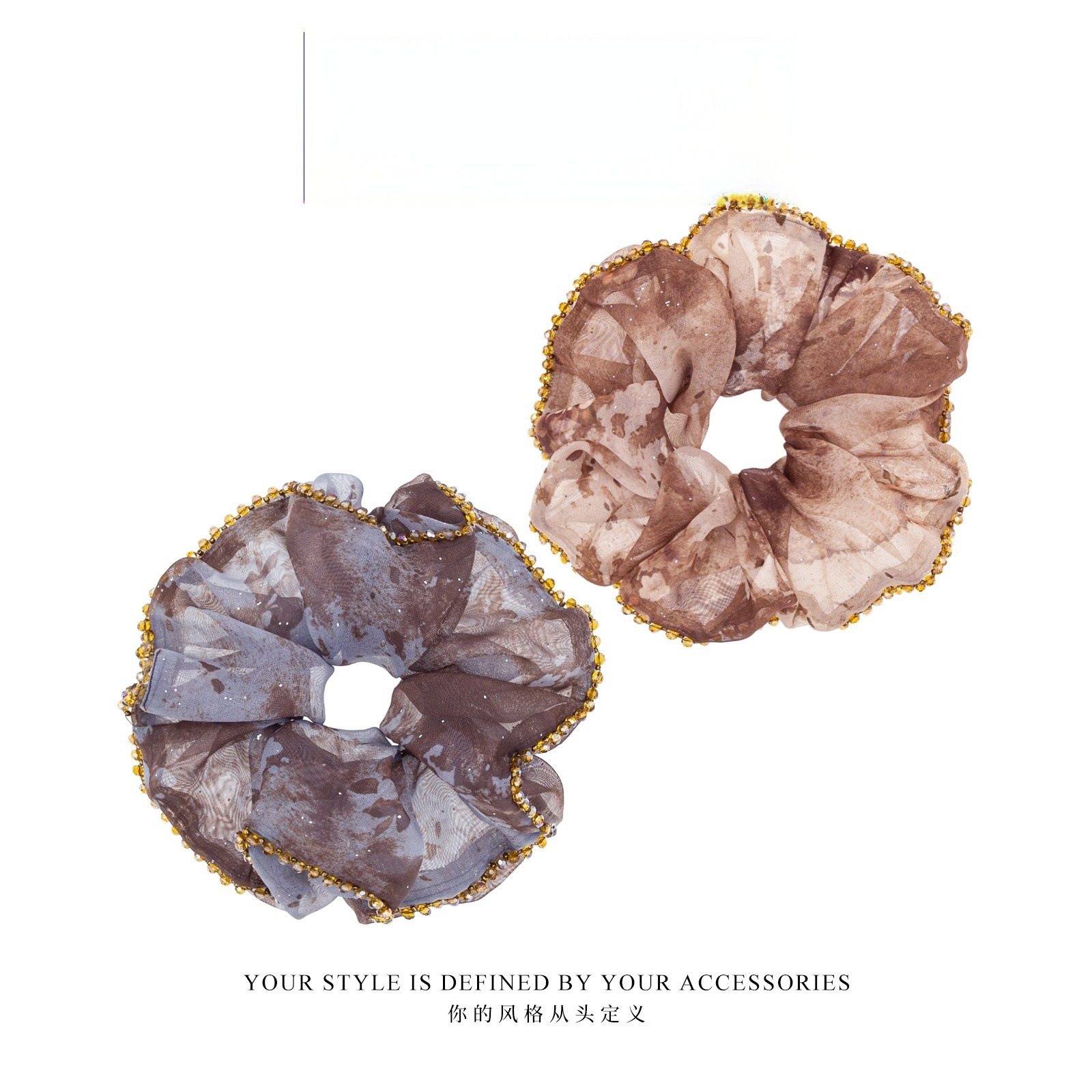 渐变色碎花珠珠大肠发圈女新款低丸子头绳,饰品/流行首饰/时尚饰品新,发饰,淘宝优惠券,粉丝福利购,淘宝优惠卷