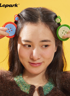 xilepark迷你多巴胺纽扣发夹女趣味可爱碎发边夹ins风发夹刘海夹