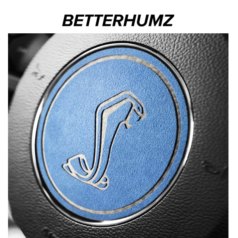 适用福特野马改装翻毛皮方向盘标