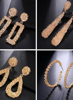 Fashion Gold Drop Earrings for Women Statement Big Geometric