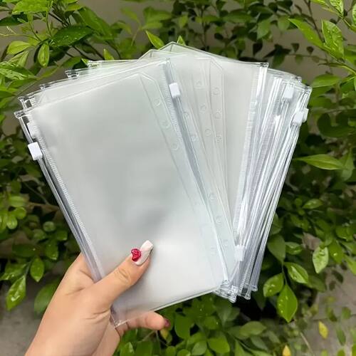 A6 Plastic Envelope Wallet with Slide Closure, Reusable Stor